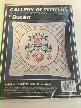 NWTS Vintage Embroidery Pillow Craft Kit